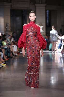 修身显瘦遮肉纯手工缝制晚礼服