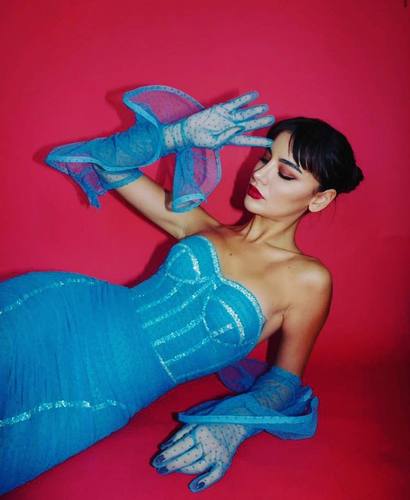 修身显瘦复古纯手工缝制晚礼服