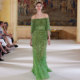Tony 鱼尾裙手工花瓣珠串流苏红毯晚礼服 修身 Ward 绿色一字肩中袖
