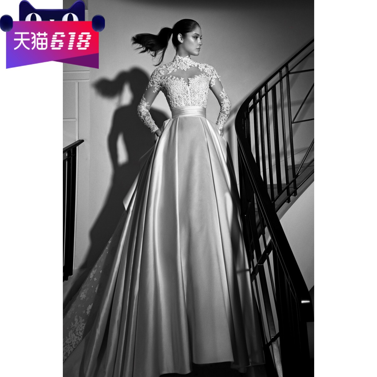 zuhairmurad 新款复古两件套可拆卸婚纱显瘦蕾丝鱼尾缎面高领长袖在类目 女装/女士精品, 婚纱/旗袍/礼服, 婚纱中 - 来自Buy2taobao.com提供专业的淘宝代购服务