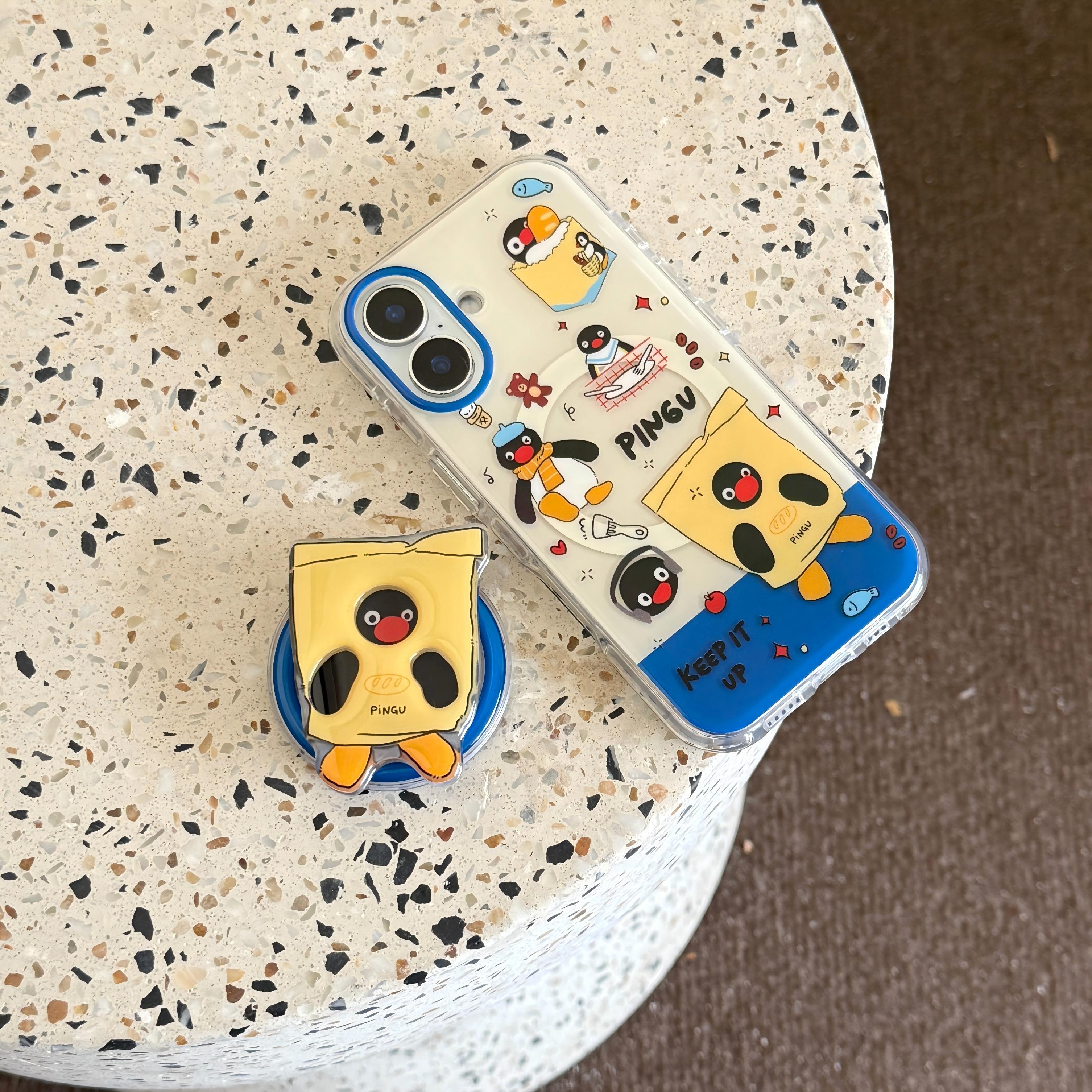 可爱撞色麻袋Pingu企鹅手机壳