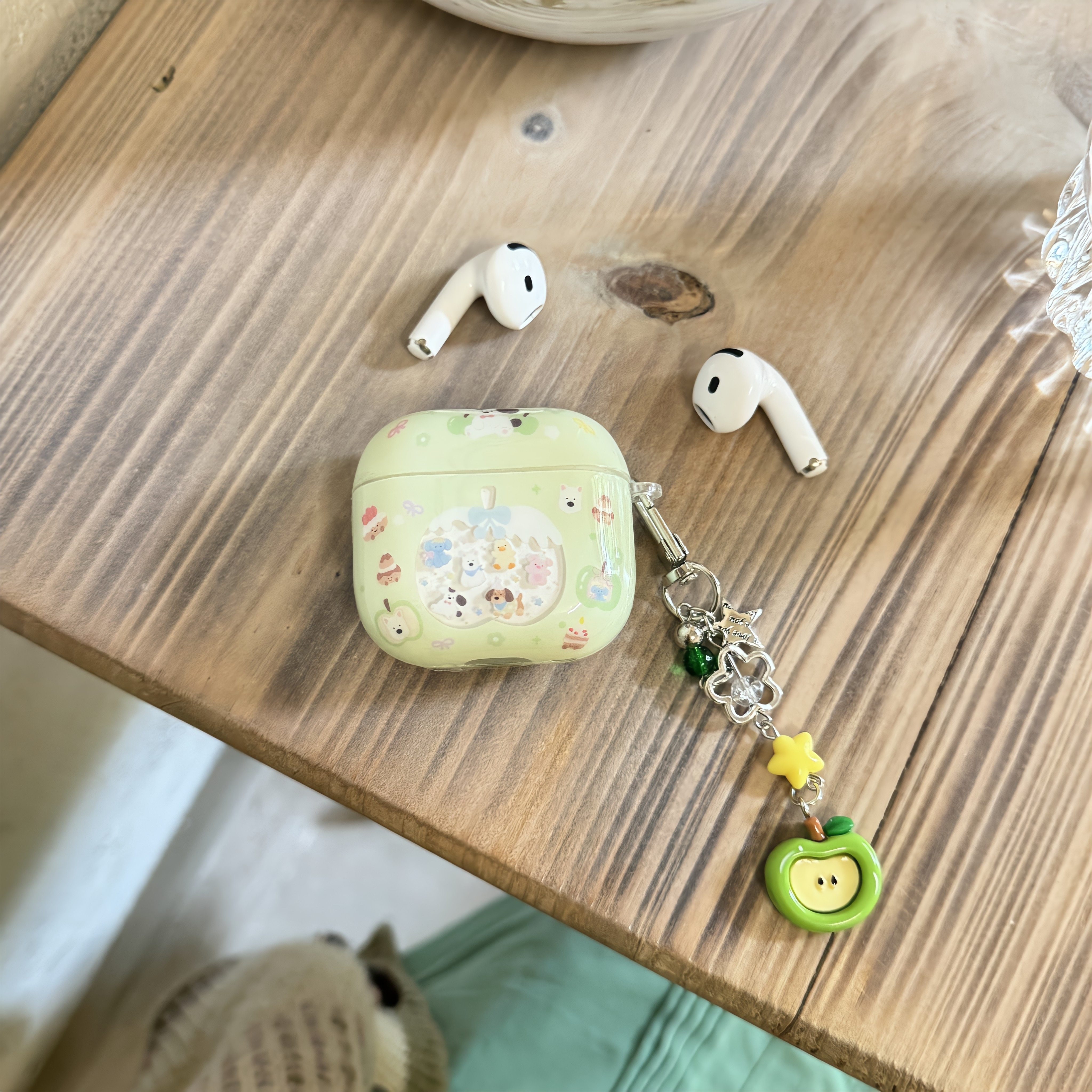 imd软套韩系ins风青苹果jellycat苹果蓝牙耳机壳适用airpods2/3/4女生时尚情侣airpodspro/pro2潮流新款挂件,3C数码配件,耳机保护套,淘宝优惠券,粉丝福利购,淘宝优惠卷