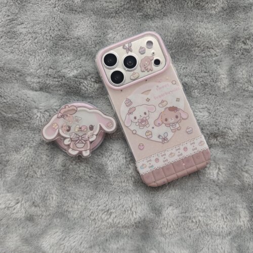 粉色草莓巧克力爱心甜品兔手机壳