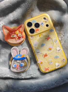 二合一黄边IMD磁吸卡通可爱星星疯狂动物城手机壳适用iphone17promax防摔苹果16磨砂15趣味14尼克朱迪情侣13