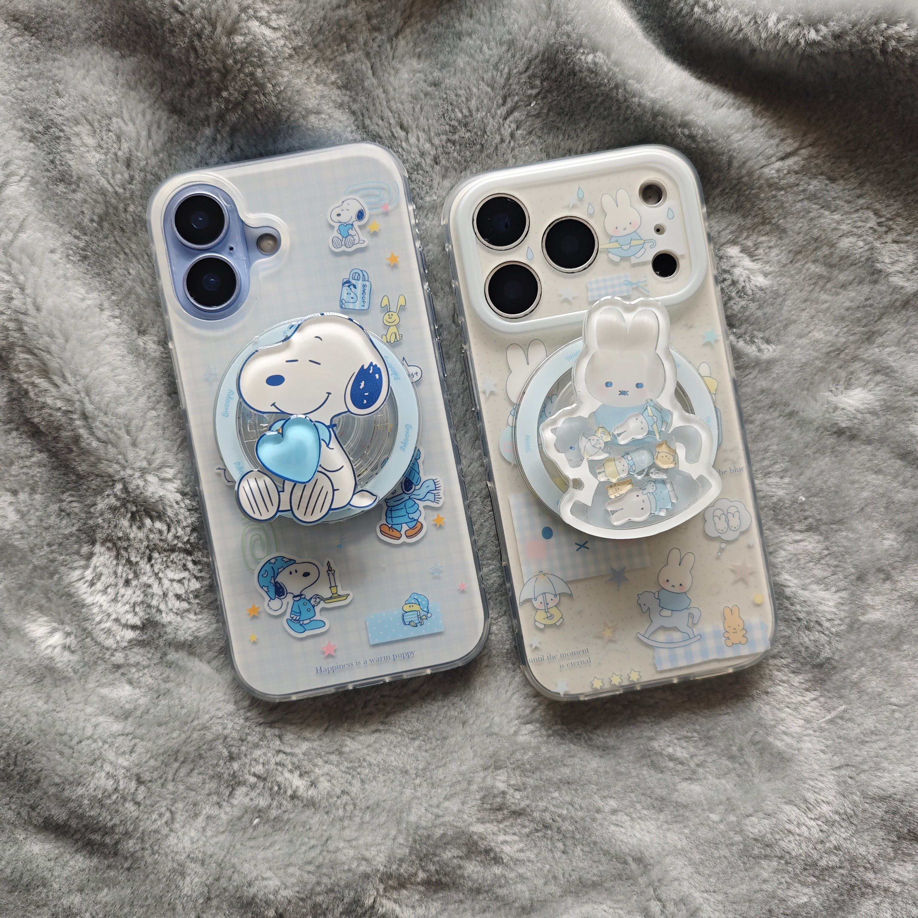 IMD磁吸卡通可爱格纹爱心史努比木马米菲兔手机壳适用iphone17promax个性防摔苹果16磨砂15趣味创意14支架13