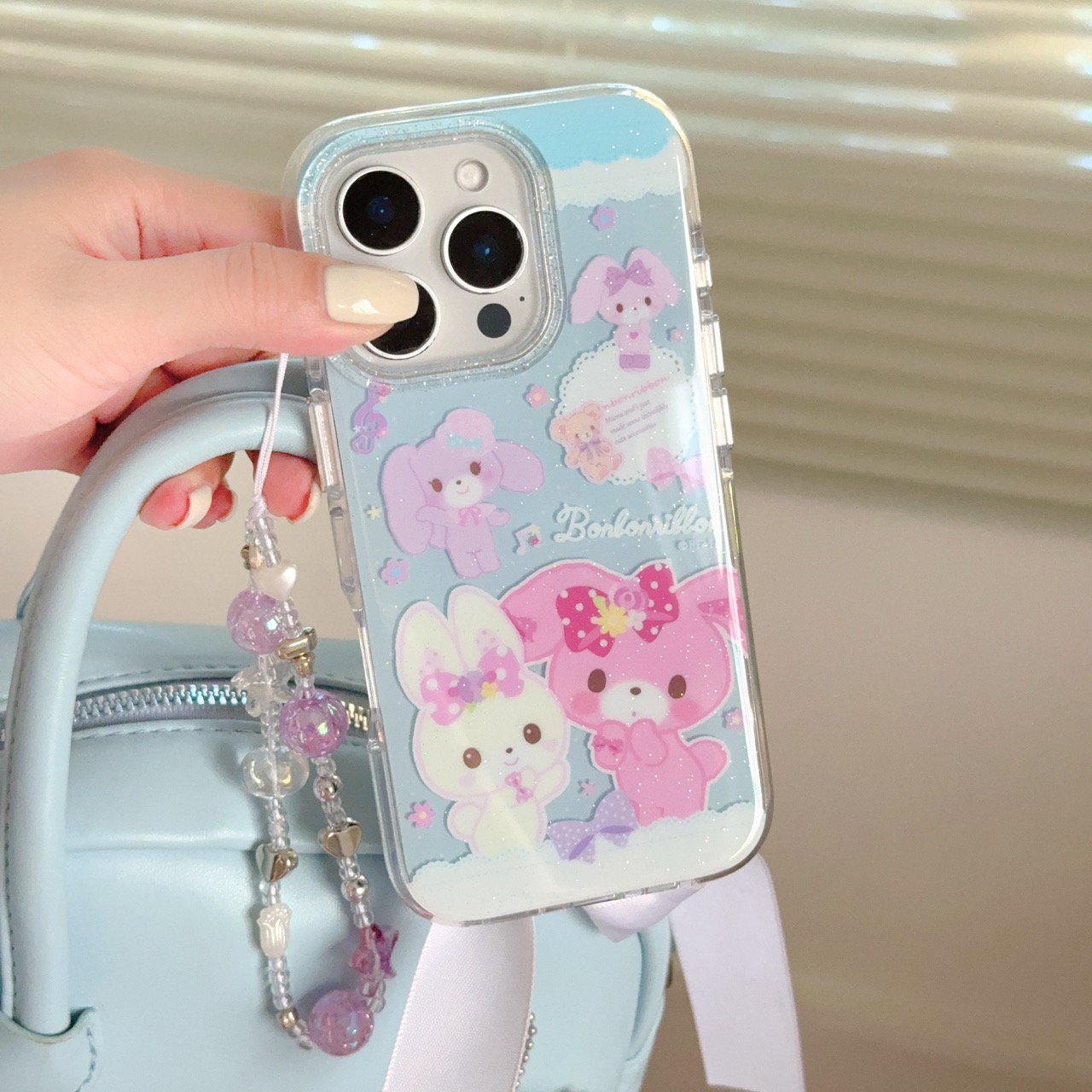 苹果蝴蝶结蹦蹦兔气囊手机壳