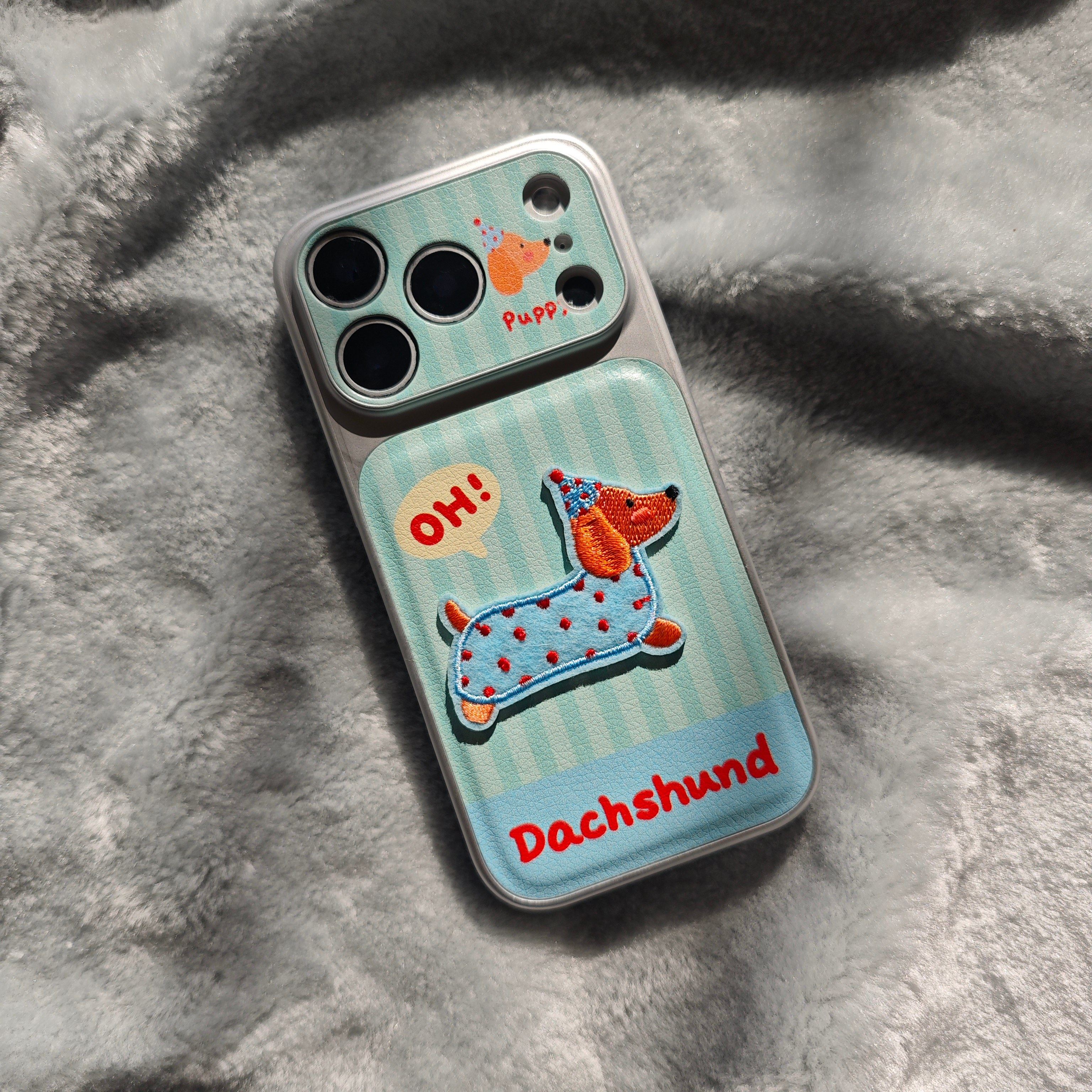 秒变17贴皮大视窗卡通可爱蓝色条纹刺绣波点腊肠狗手机壳适用iPhone17promax全包防摔苹果16高级15趣味创意14,3C数码配件,手机保护套/壳,淘宝优惠券,粉丝福利购,淘宝优惠卷