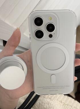 双层印花imd磁吸电镀银色时尚酷辣17air手机壳适用iphone16promax大孔防摔苹果15简约14男女13磨砂12高级感硬