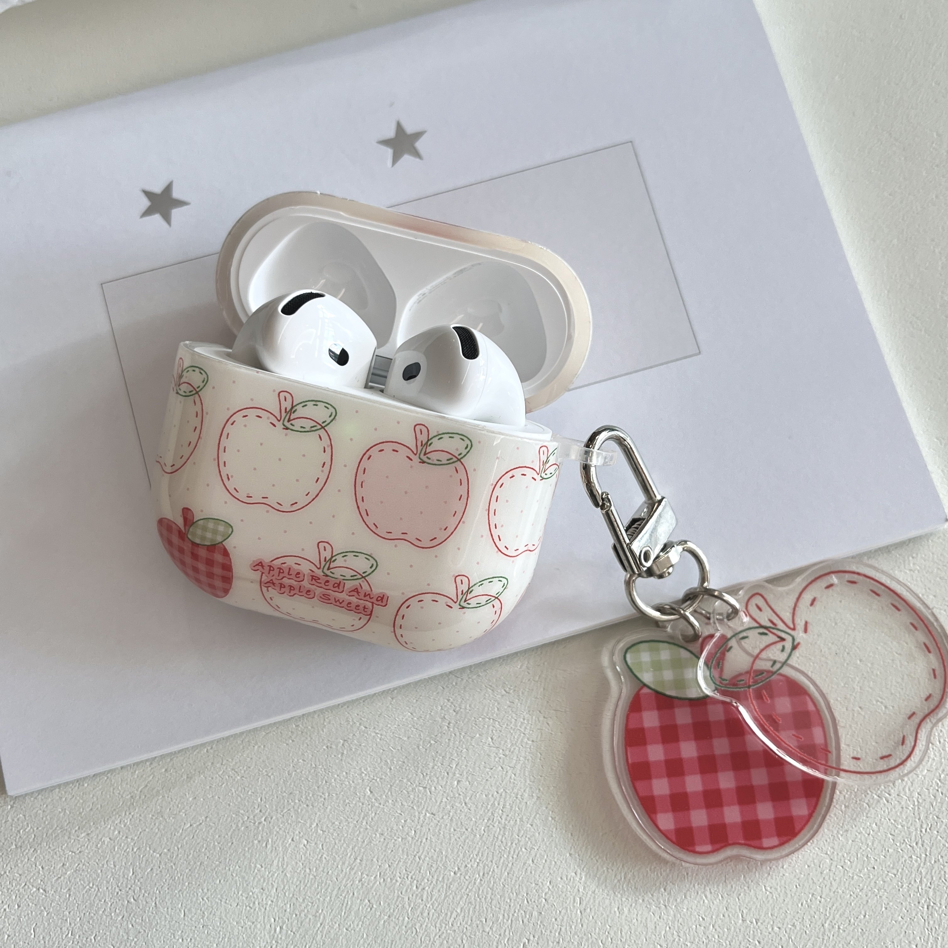 imd软套红色波点苹果苹果蓝牙耳机壳套适用airpods2/3/4女生时尚小众airpodspro/pro2/pro3挂件趣味可爱创意