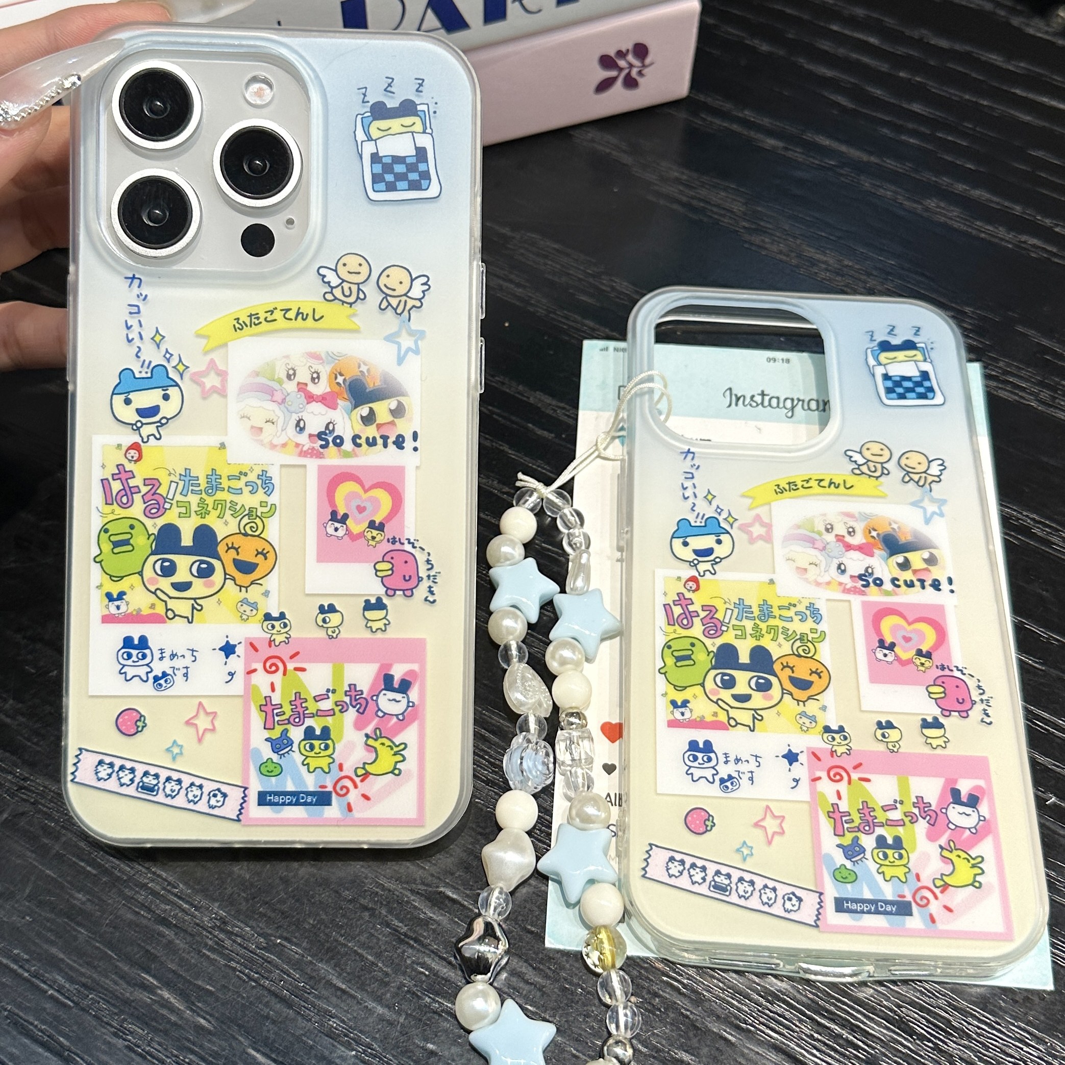 双层印花imd日漫拓麻歌子渐变手机壳适用iphone16promax大孔防摔苹果15网红华为mate60手链14磨砂13Pura70硬