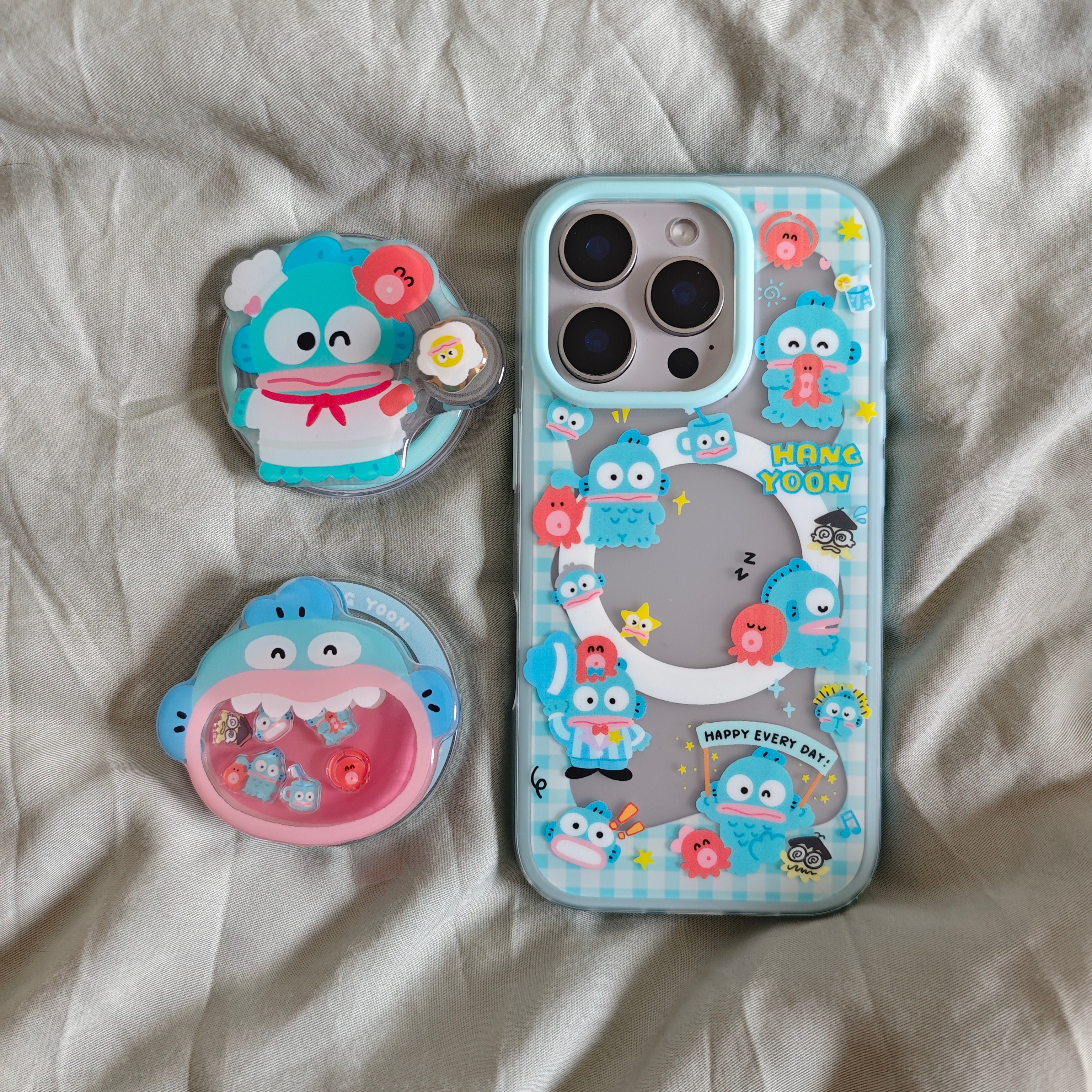 二合一蓝边IMD磁吸卡通可爱镂空围边小丑鱼汉顿手机壳适用iphone16promax大孔防摔苹果15趣味网红14磨砂13硬