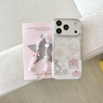 闪粉框鎏金雪地烟花三丽欧手机壳