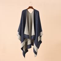 shawl cloak: Travel double-sided cloak for men and women, warm air-conditioned room shawl, solid color, large shawl for going out and shopping thumbnail 4