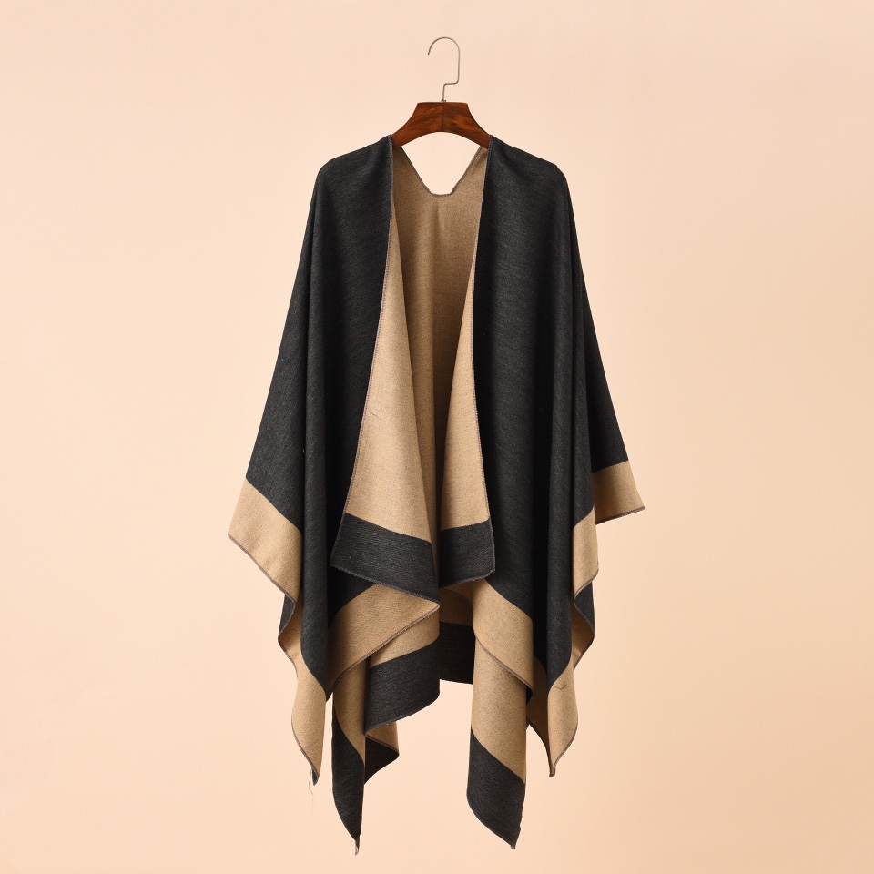 shawl cloak 旅行双面斗篷男女保暖空调房披肩纯色出行逛街大披肩