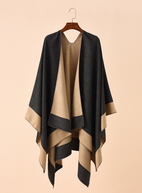 shawl cloak 旅行双面斗篷男女保暖空调房披肩纯色出行逛街大披肩