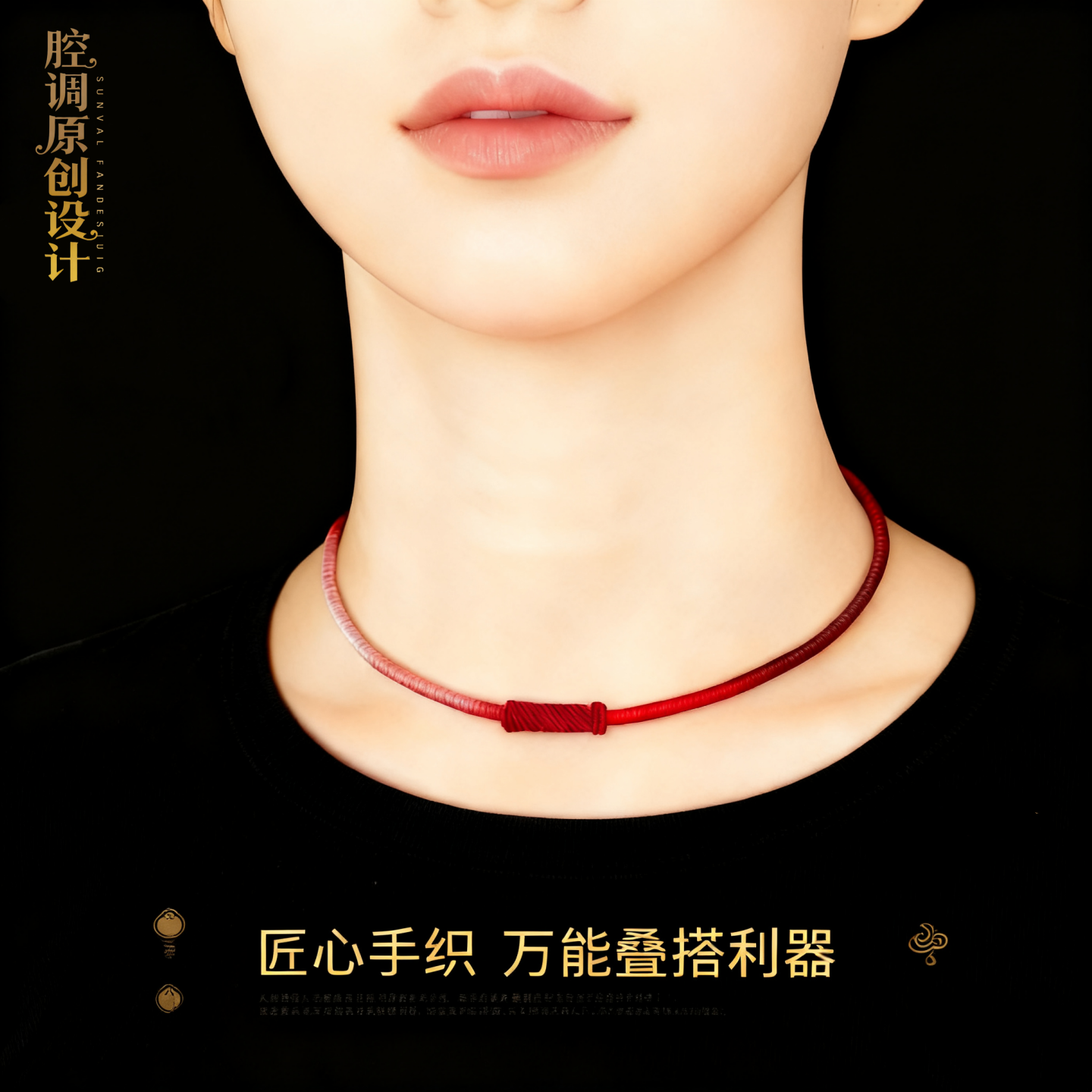 素绳可叠戴原创小众设计纯手工编织项链锁骨绳高端脖颈饰品短款女