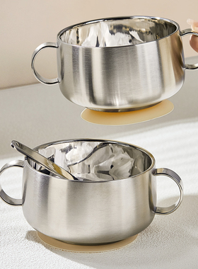 316L不锈钢儿童碗宝宝吃饭专用碗家用吸盘碗防摔防烫婴幼儿副食品