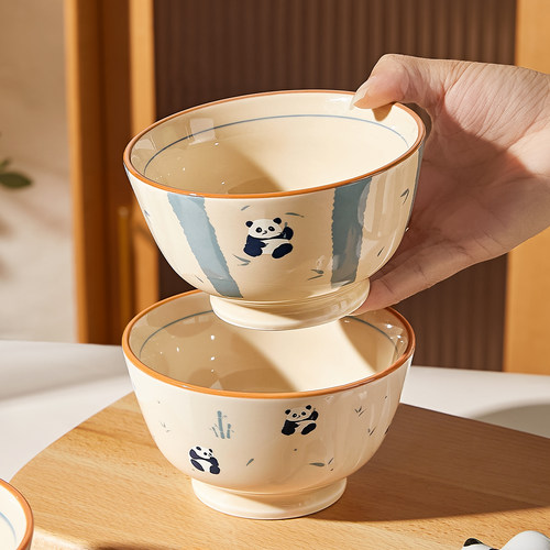 可爱陶瓷米饭碗高颜值熊猫吃饭碗