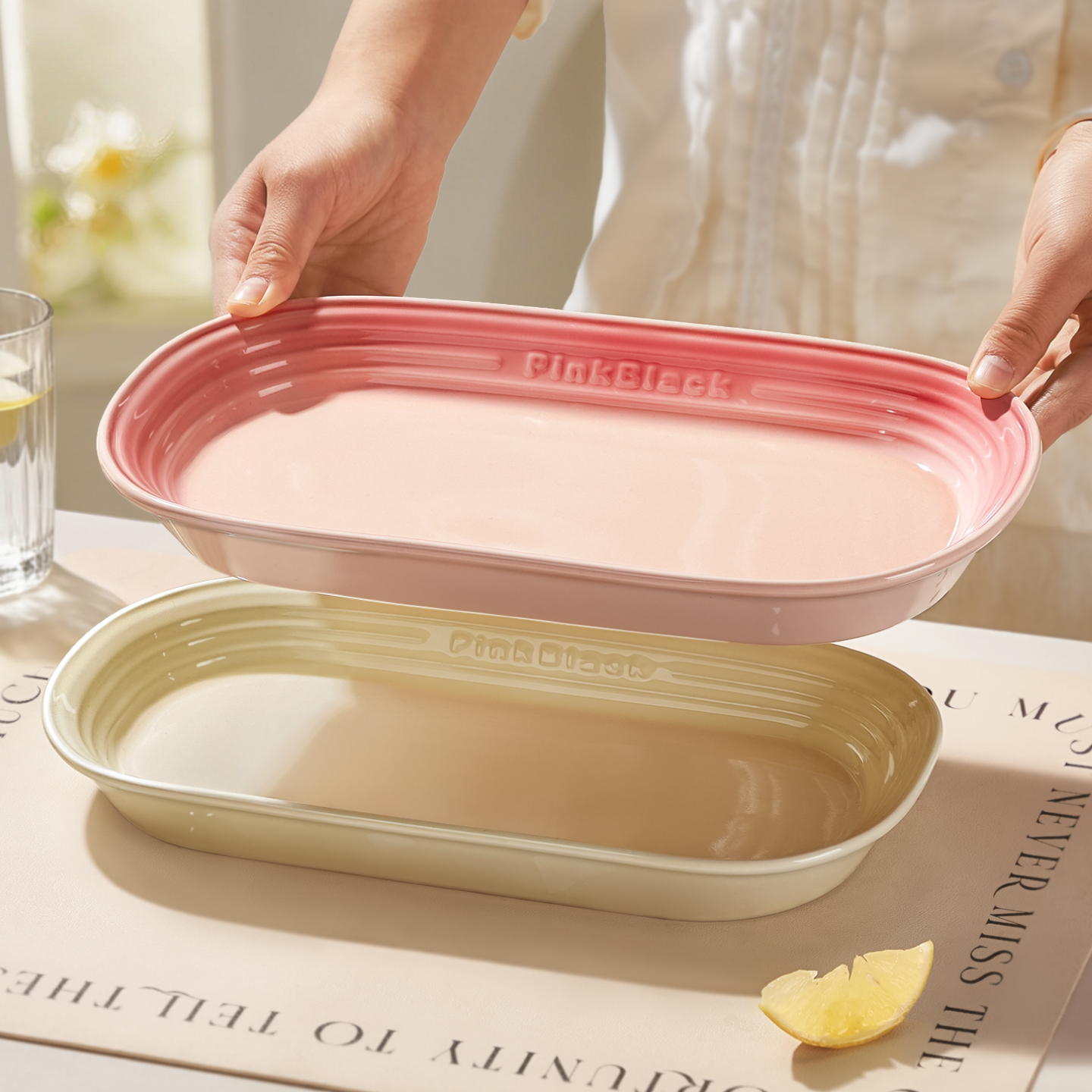 11英寸鱼盘家用蒸鱼盘子高级感