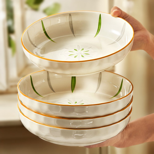 8英寸釉下彩菜盘墨色陶瓷