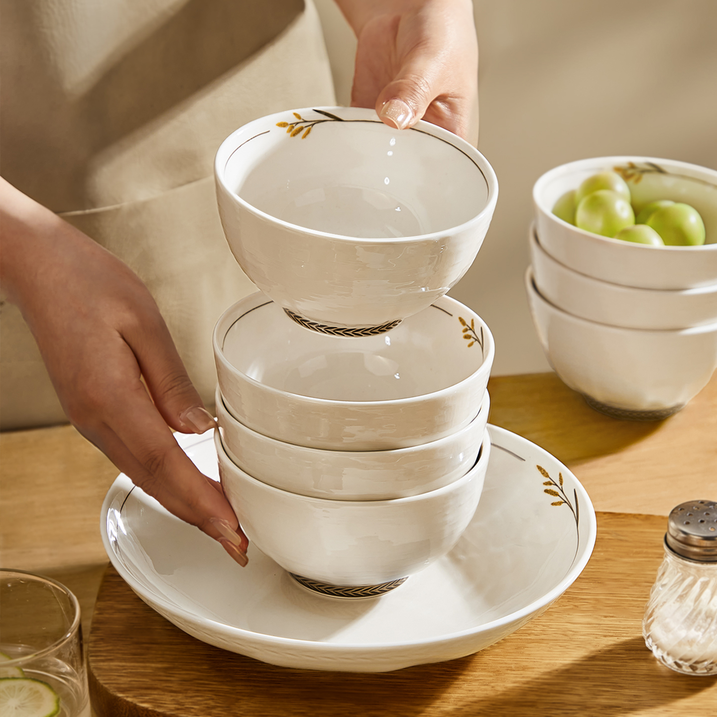 墨色釉下彩碗盘子餐具家用2025新款陶瓷吃饭碗好看的汤碗面碗鱼盘