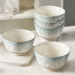 陶瓷饭碗高颜值家用2026新款 米饭碗釉下彩高级感4.5英寸吃饭小碗