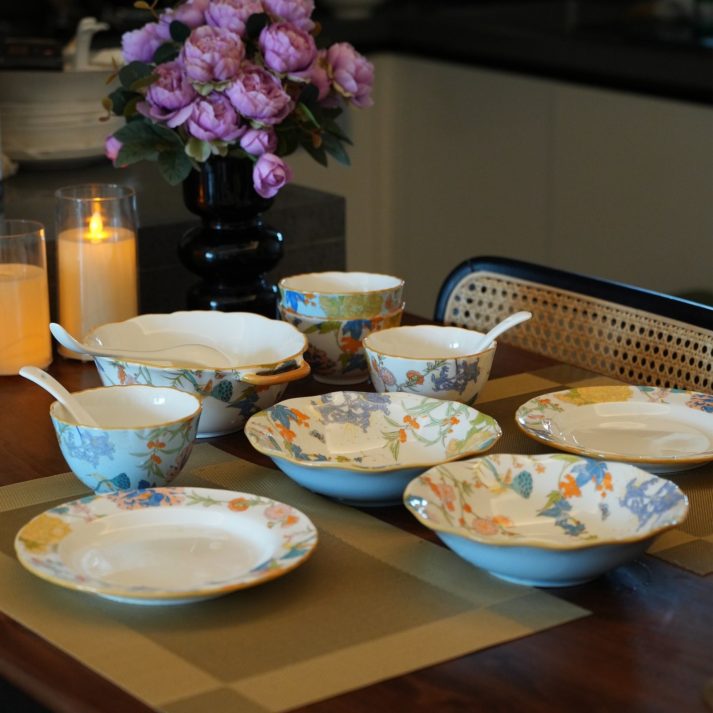 侘寂复古中古风碗碟套装家用2026高颜值餐具套装碗盘乔迁新居礼物