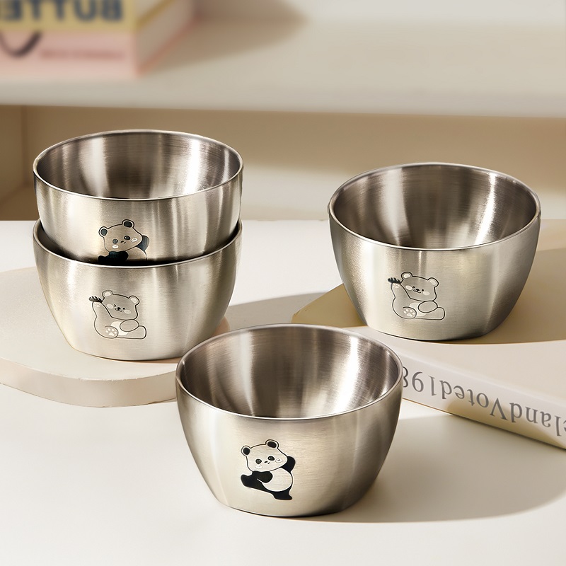 儿童吃饭碗食品级304不锈钢防摔