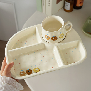 一人食餐具211减脂餐盘大人减肥专用定量分餐分隔四格儿童早餐盘