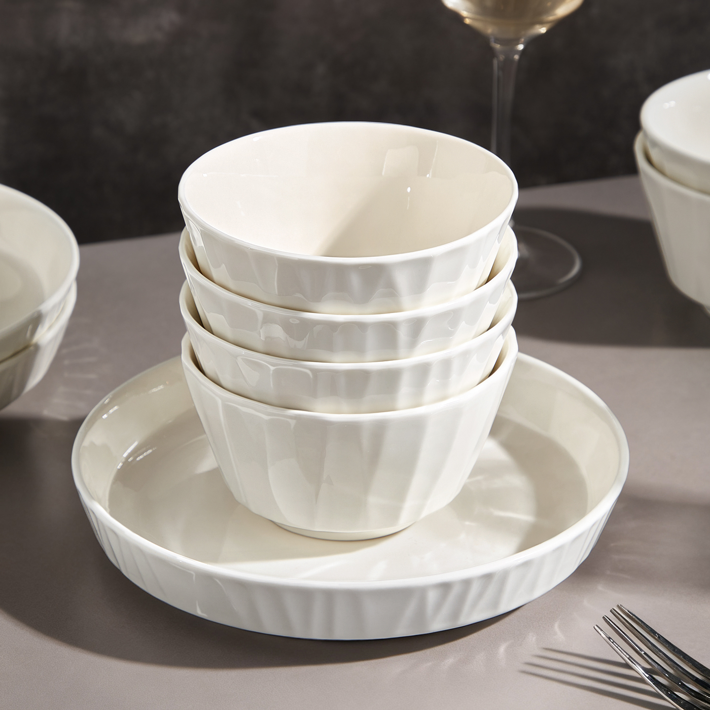 白瓷米饭碗家用高颜值吃饭碗