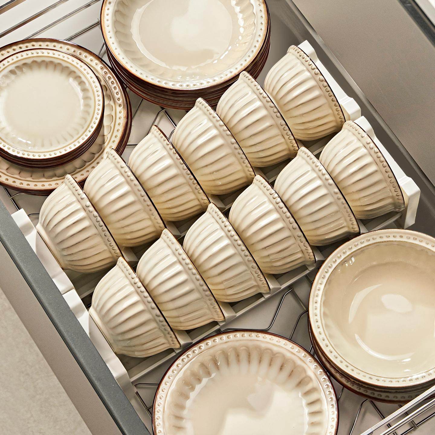 中古风碗碟套装家用复古碗盘高级感陶瓷法式餐具碗筷乔迁结婚礼物,餐饮具,碗,淘宝优惠券,粉丝福利购,淘宝优惠卷