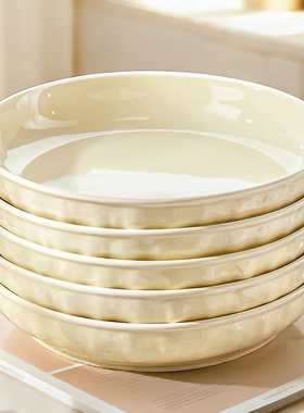 釉下彩陶瓷盘子菜盘家用2025新款碗盘餐具高级感炒菜碟子深盘餐盘