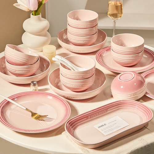 高颜值碗碟套装家用乔迁新居碗盘