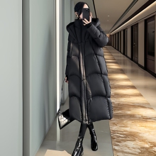 黑色长款过膝鹅绒羽绒服女冬季2026新款流行爆款东北防寒加厚外套