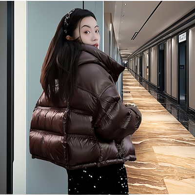 短款鹅绒服羽绒服女小个子