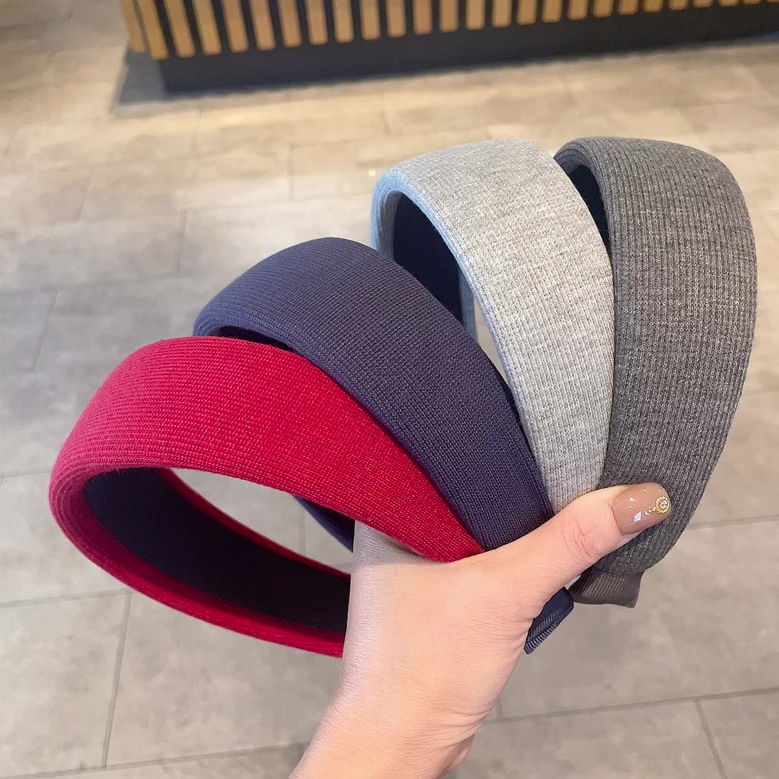 老钱风高级感针织宽边发箍女发卡