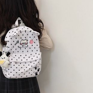 日系星星小猫耳朵可爱包包颜文字百搭学生软妹双肩包书包小众背包