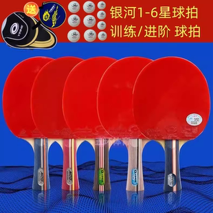 银河乒乓球拍01B 06B双反胶成品拍训练球拍直横 02B 03B
