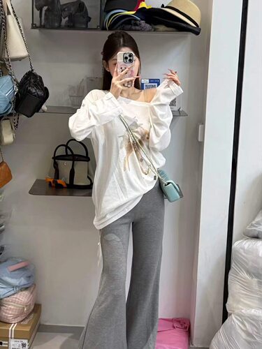 十三行2026夏装新款卡通印花长袖T恤女宽松薄款休闲上衣防晒罩衫