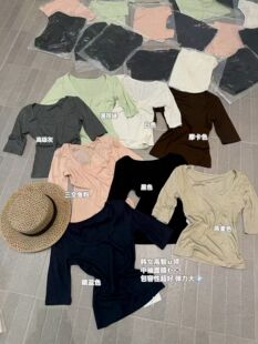 十三行2026夏季新款韩版时尚百搭U领短袖T恤女修身显瘦上衣女