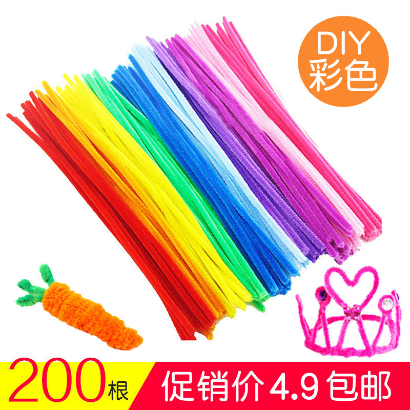 彩色毛条毛根扭扭棒DIY手图片