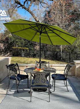 NAPLES户外庭院桌椅铸铝休闲桌椅组合拉伸桌室外桌椅套件全铝防锈