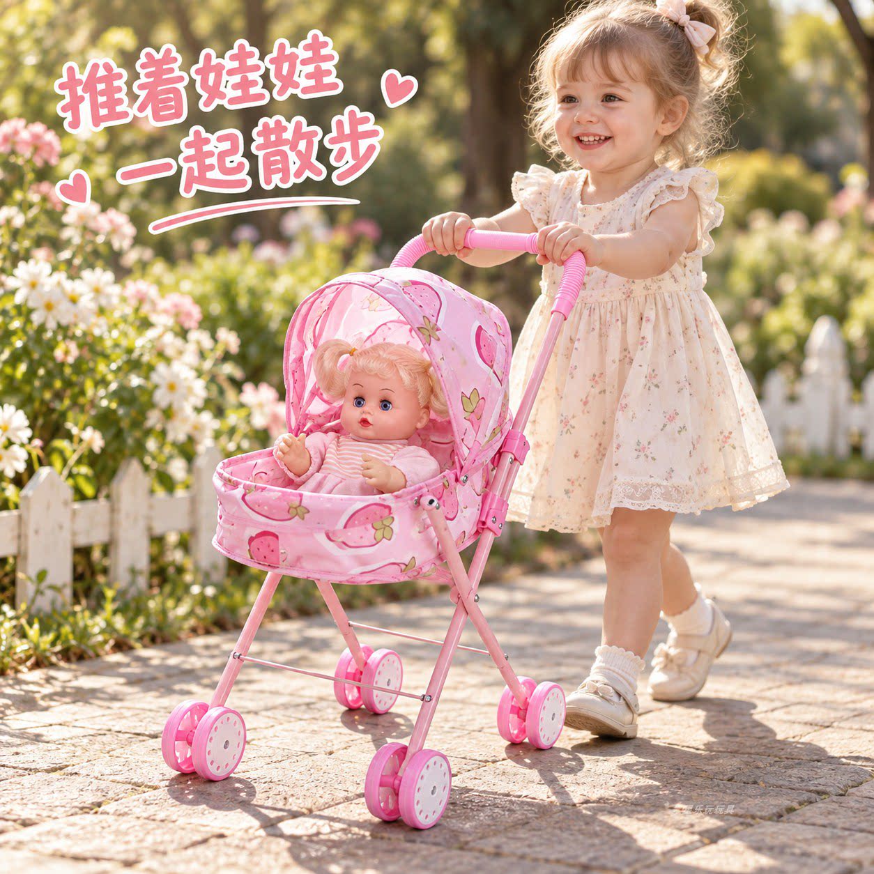儿童手推车玩具带娃娃女孩子女童过家家婴幼儿宝宝小推车轻便收纳