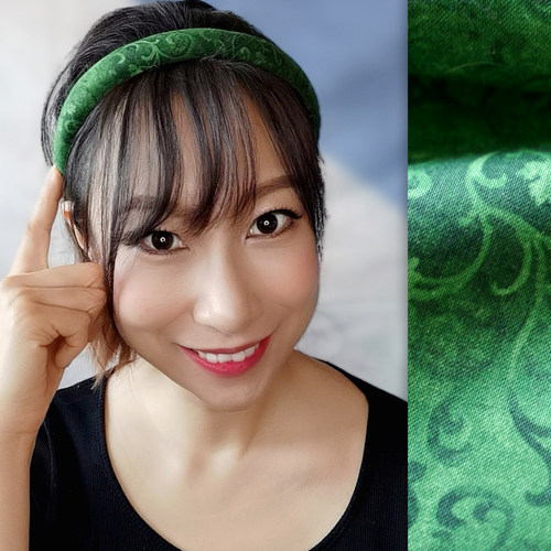 原创加厚海绵欧美风绿色复古发卡