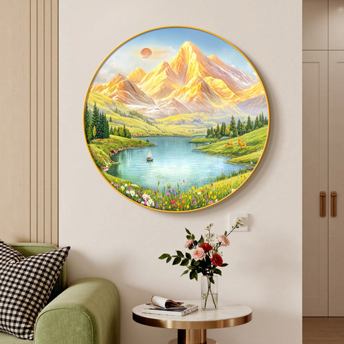 走廊过道山水风景聚宝盆挂画