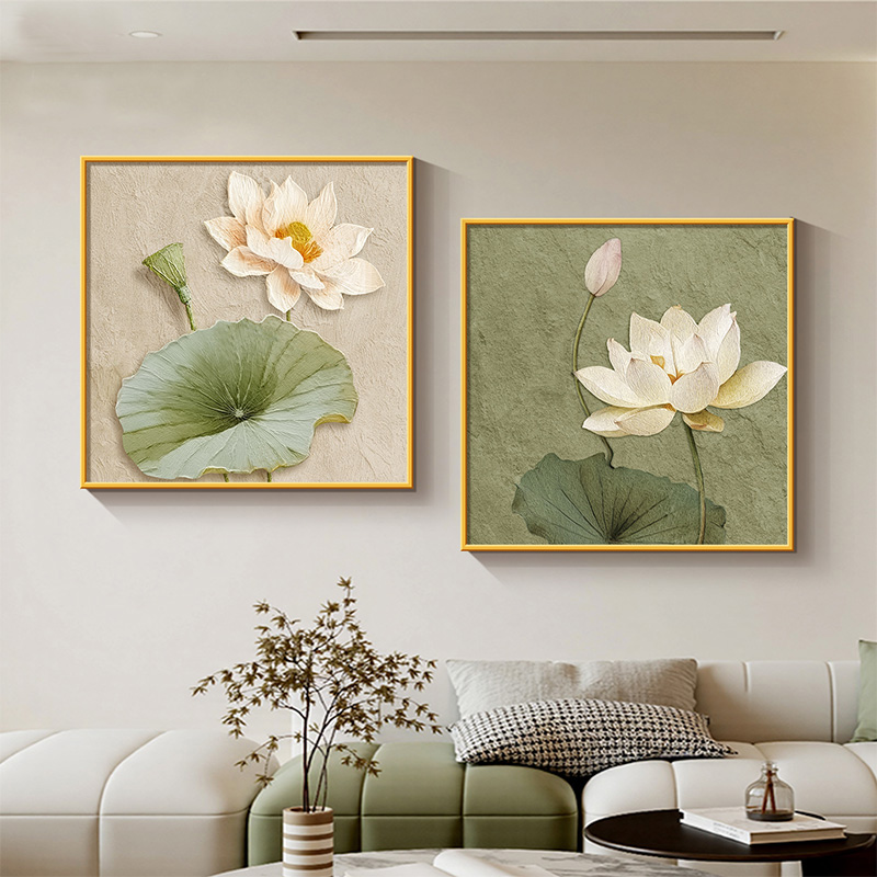 和气生财客厅沙发背景墙装饰画