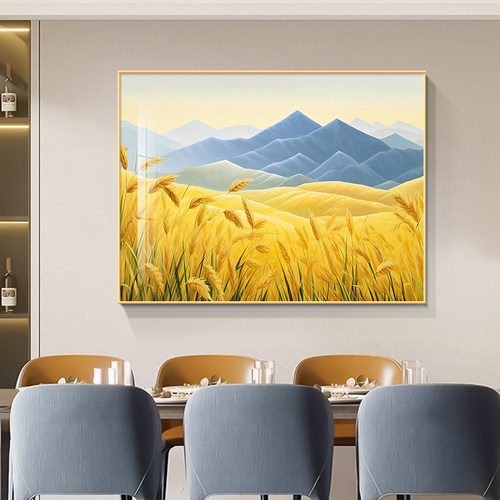 简约黄金麦穗聚财装饰画