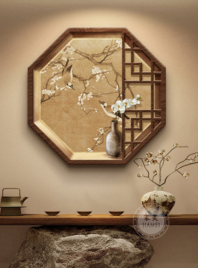 宋代美学入户玄关装饰画新中式客厅挂画禅意茶室氛围布置高级挂画