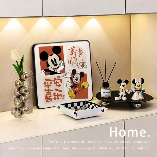 平安喜乐米奇入户装饰画