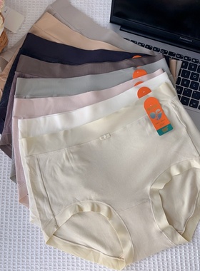粉岱俏美人 秋冬新款螺纹磨毛女士内裤暖抱抱高腰三角裤33130
